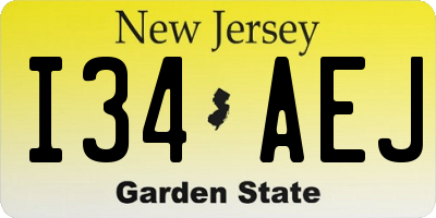 NJ license plate I34AEJ