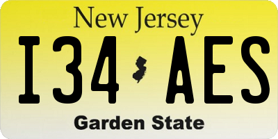 NJ license plate I34AES