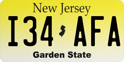 NJ license plate I34AFA