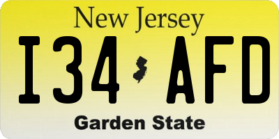 NJ license plate I34AFD