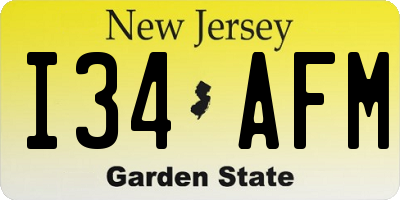 NJ license plate I34AFM
