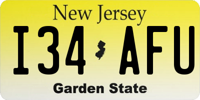 NJ license plate I34AFU