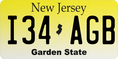 NJ license plate I34AGB