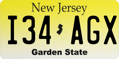 NJ license plate I34AGX