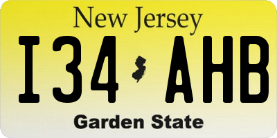 NJ license plate I34AHB