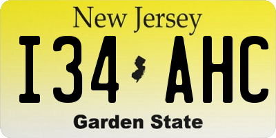 NJ license plate I34AHC