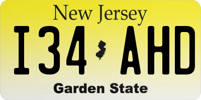 NJ license plate I34AHD
