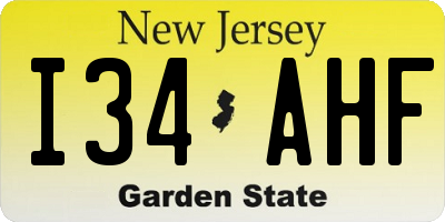 NJ license plate I34AHF