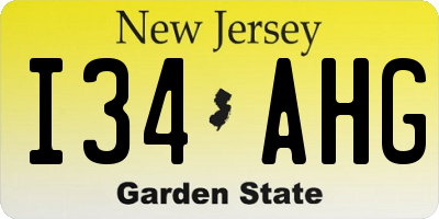 NJ license plate I34AHG