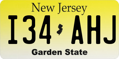 NJ license plate I34AHJ