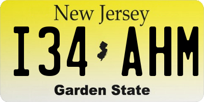 NJ license plate I34AHM