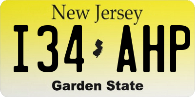 NJ license plate I34AHP