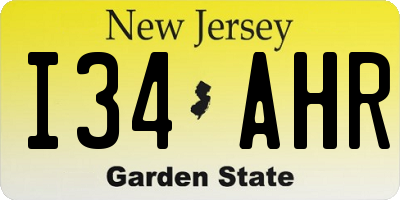 NJ license plate I34AHR