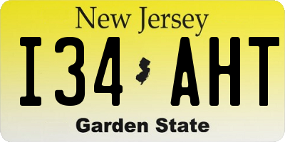 NJ license plate I34AHT