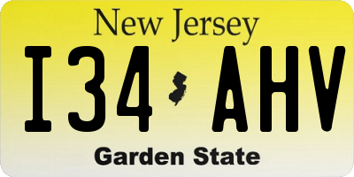 NJ license plate I34AHV