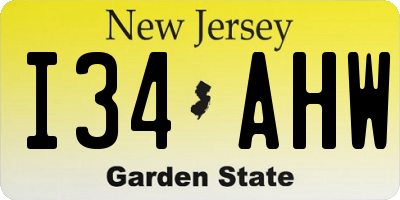 NJ license plate I34AHW