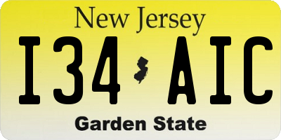 NJ license plate I34AIC
