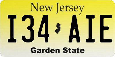 NJ license plate I34AIE