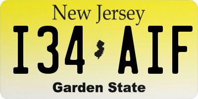 NJ license plate I34AIF