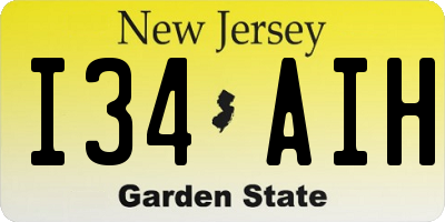NJ license plate I34AIH