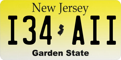 NJ license plate I34AII