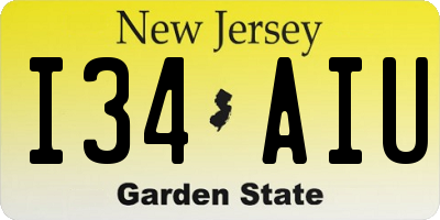 NJ license plate I34AIU