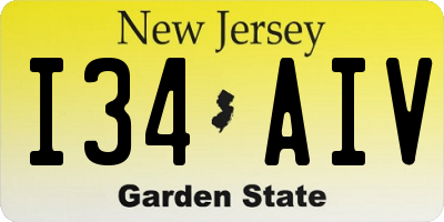 NJ license plate I34AIV