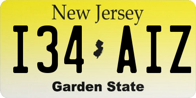 NJ license plate I34AIZ
