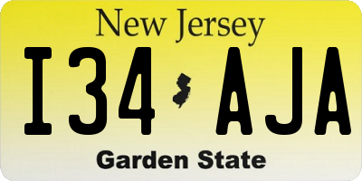NJ license plate I34AJA