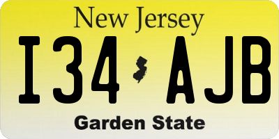 NJ license plate I34AJB