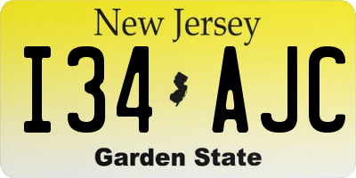 NJ license plate I34AJC