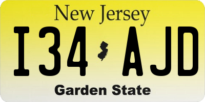 NJ license plate I34AJD