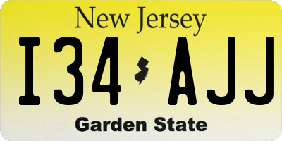 NJ license plate I34AJJ