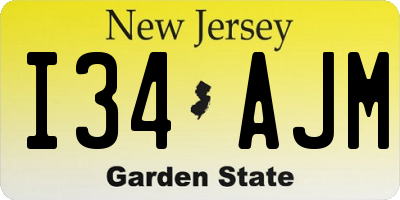 NJ license plate I34AJM