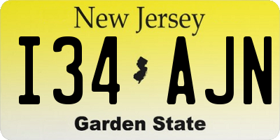NJ license plate I34AJN