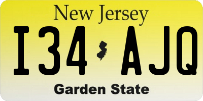 NJ license plate I34AJQ