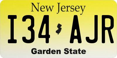 NJ license plate I34AJR