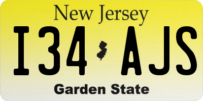 NJ license plate I34AJS