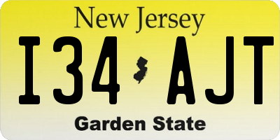 NJ license plate I34AJT