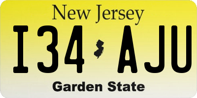 NJ license plate I34AJU
