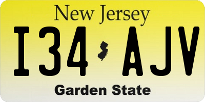 NJ license plate I34AJV