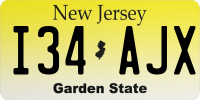 NJ license plate I34AJX