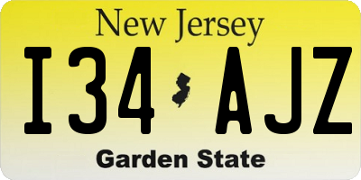 NJ license plate I34AJZ
