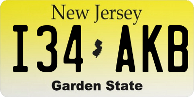 NJ license plate I34AKB
