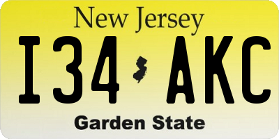 NJ license plate I34AKC