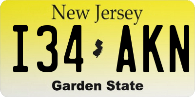 NJ license plate I34AKN