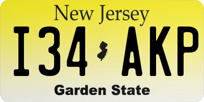 NJ license plate I34AKP