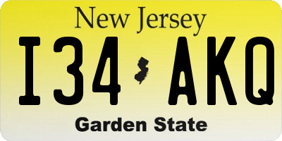 NJ license plate I34AKQ