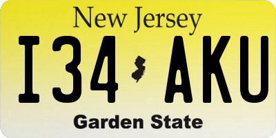 NJ license plate I34AKU