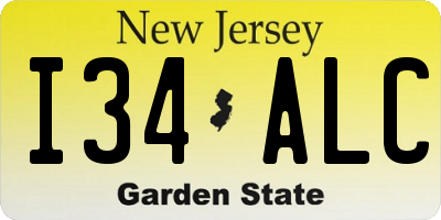 NJ license plate I34ALC